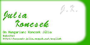 julia koncsek business card